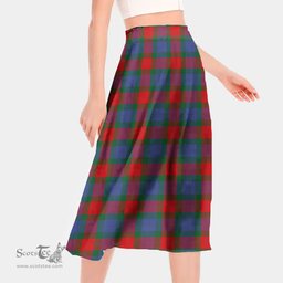 Scottish Mar Clan Tartan Womens Long Section Chiffon Skirt Tartan Skirt