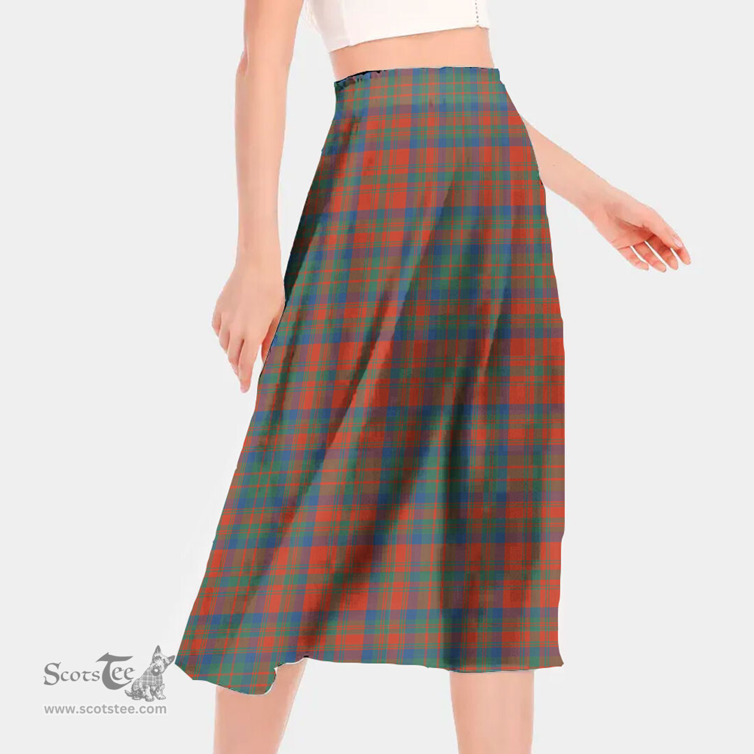 Scottish Matheson Ancient Clan Tartan Womens Long Section Chiffon Skirt Tartan Skirt