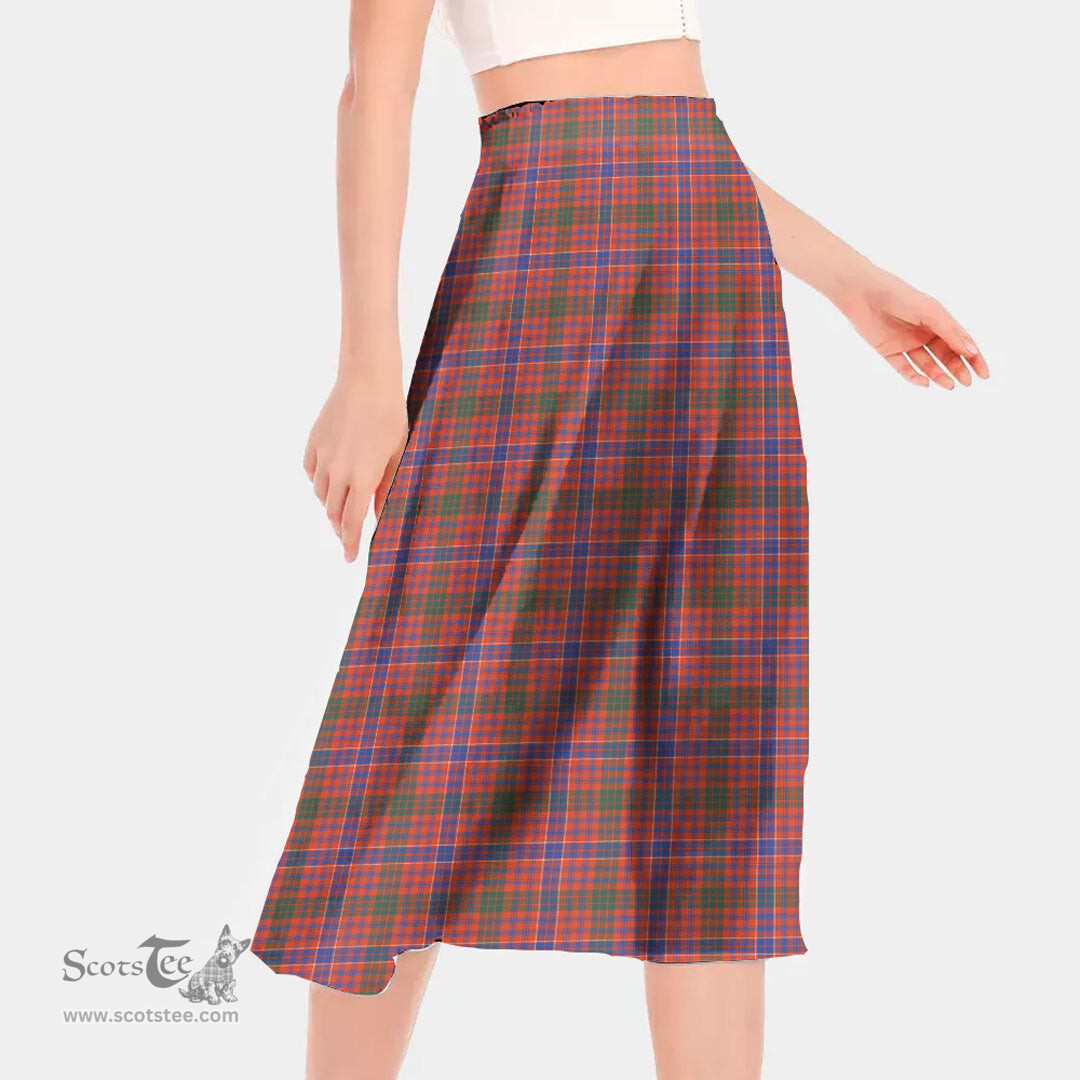 Scottish MacRae Ancient Clan Tartan Womens Long Section Chiffon Skirt Tartan Skirt