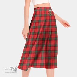 Scottish Seton Modern Clan Crest Tartan Womens Long Section Chiffon Skirt Tartan Skirt