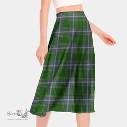Scottish Pringle Clan Tartan Womens Long Section Chiffon Skirt Tartan Skirt
