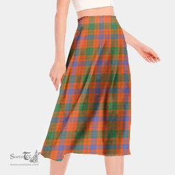 Scottish Ross Ancient Clan Tartan Womens Long Section Chiffon Skirt Tartan Skirt