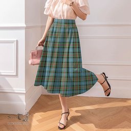 Scottish Paisley District Clan Tartan Womens Long Section Chiffon Skirt Tartan Skirt