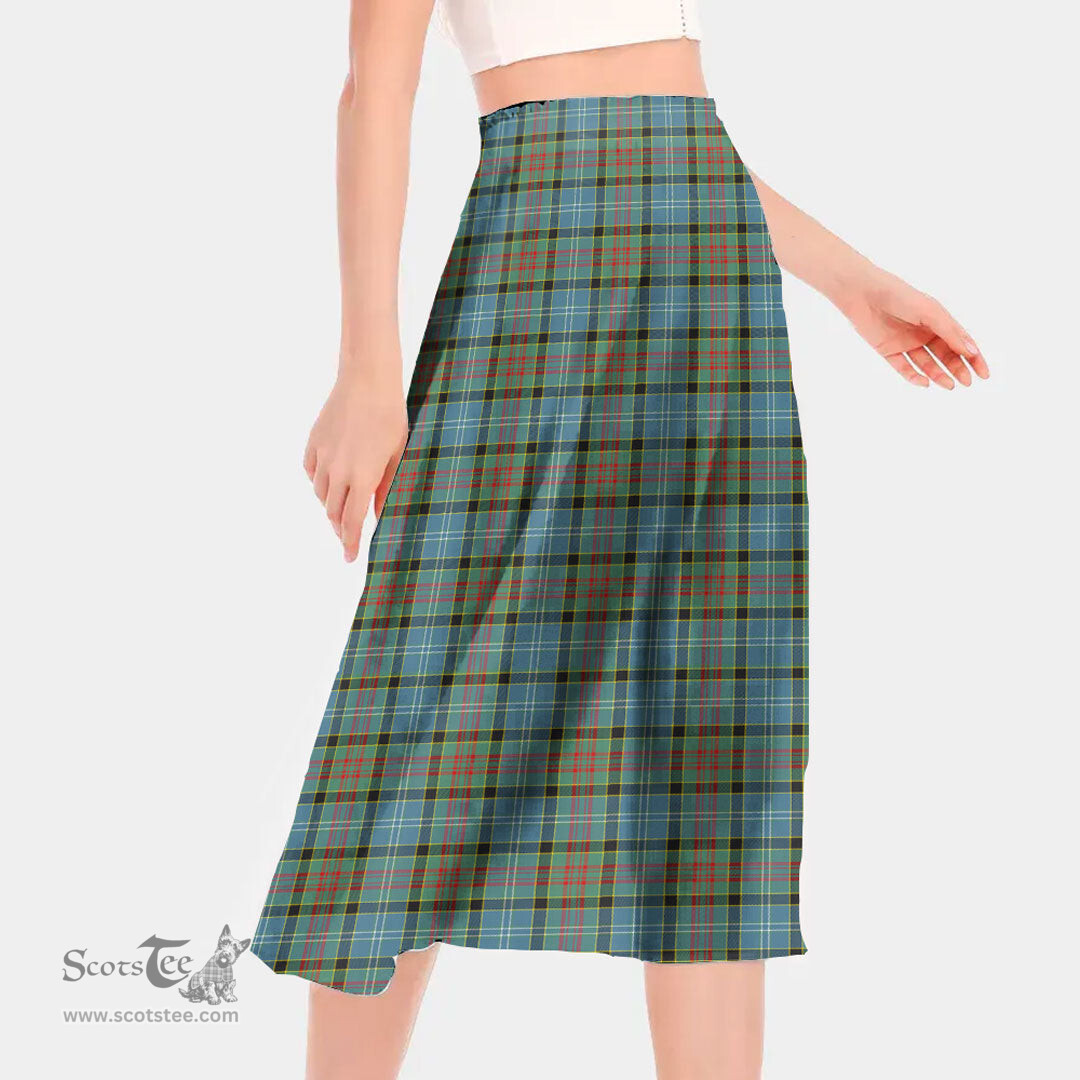 Scottish Paisley District Clan Tartan Womens Long Section Chiffon Skirt Tartan Skirt