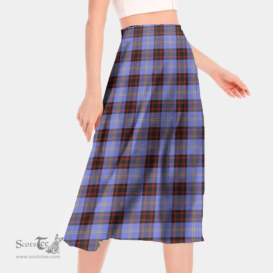 Scottish Rutherford Clan Tartan Womens Long Section Chiffon Skirt Tartan Skirt