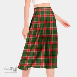 Scottish Pollock Modern Clan Tartan Womens Long Section Chiffon Skirt Tartan Skirt