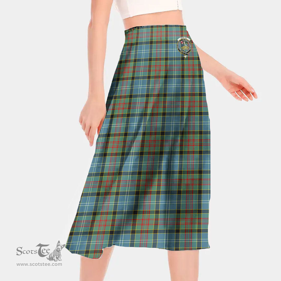 Scottish Paisley District Clan Crest Tartan Womens Long Section Chiffon Skirt Tartan Skirt