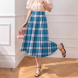 Scottish Roberton Clan Tartan Womens Long Section Chiffon Skirt Tartan Skirt