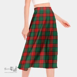 Scottish Stewart Atholl Modern Clan Tartan Womens Long Section Chiffon Skirt Tartan Skirt