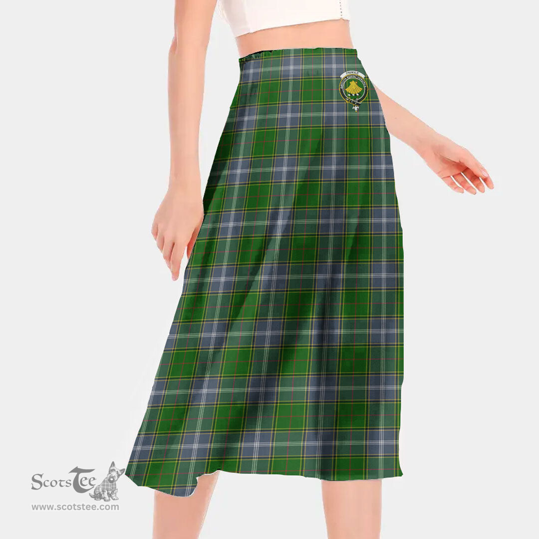 Scottish Pringle Clan Crest Tartan Womens Long Section Chiffon Skirt Tartan Skirt