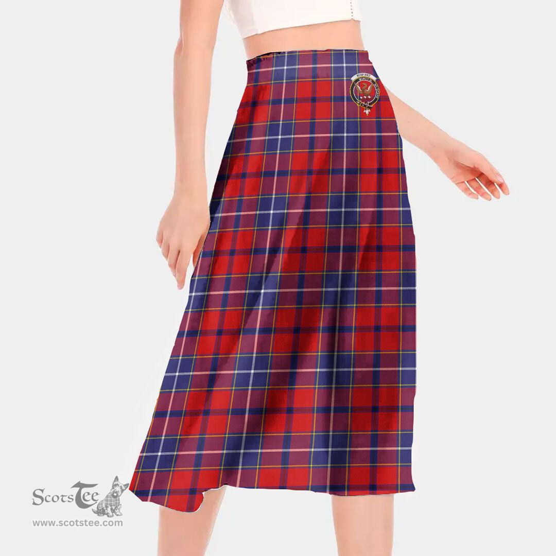 Scottish Wishart Dress Clan Crest Tartan Womens Long Section Chiffon Skirt Tartan Skirt