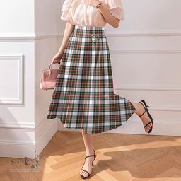 Scottish Stewart Dress Modern Clan Crest Tartan Womens Long Section Chiffon Skirt Tartan Skirt