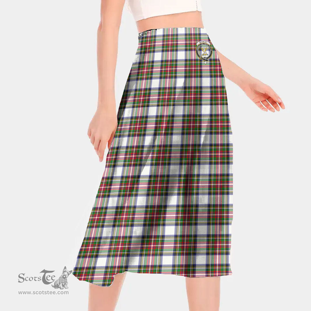 Scottish Stewart Dress Modern Clan Crest Tartan Womens Long Section Chiffon Skirt Tartan Skirt