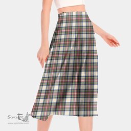 Scottish Stewart Dress Ancient Clan Tartan Womens Long Section Chiffon Skirt Tartan Skirt