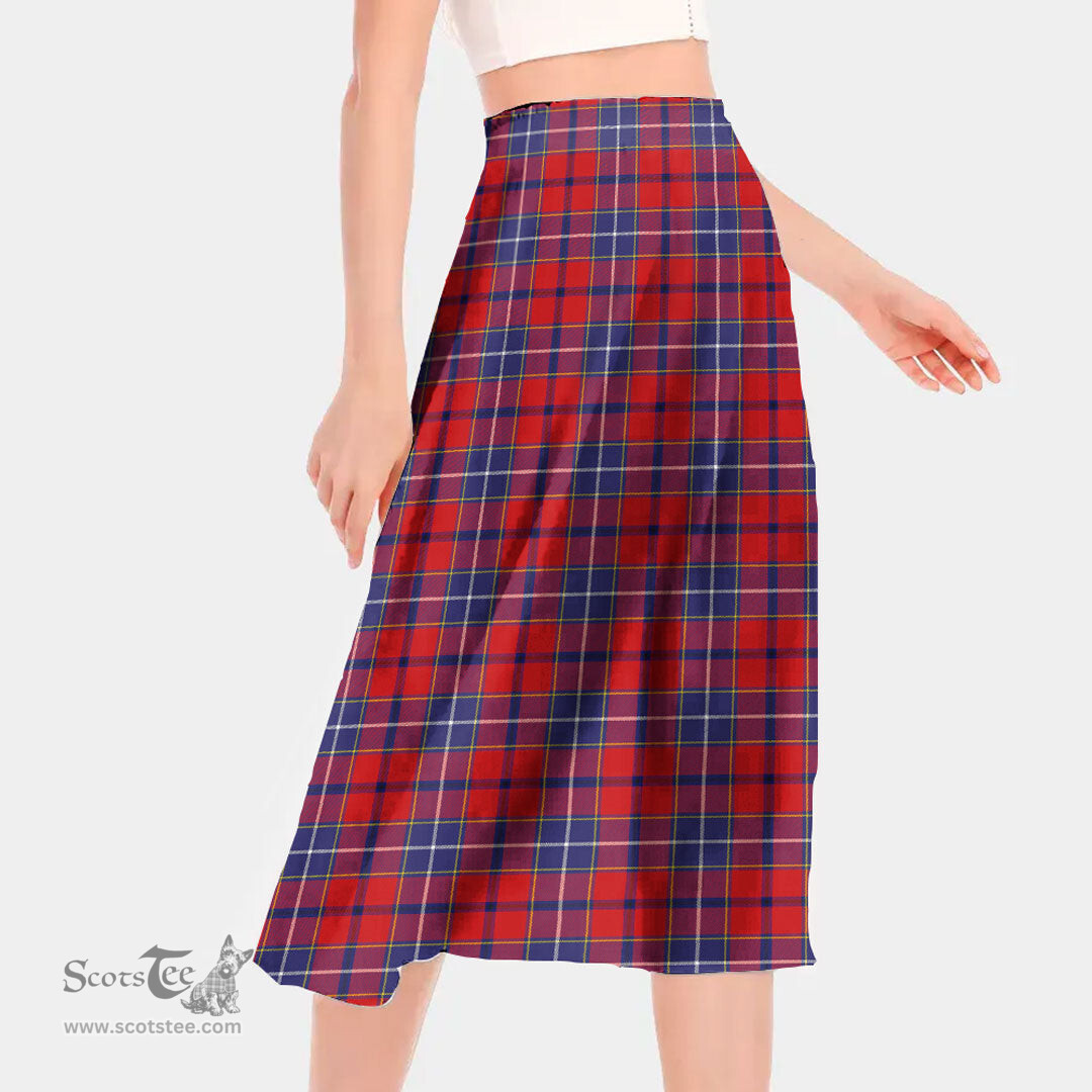 Scottish Wishart Dress Clan Tartan Womens Long Section Chiffon Skirt Tartan Skirt