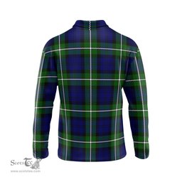 Scottish Bannerman Tartan Long Sleeve Plaid Polo Shirt