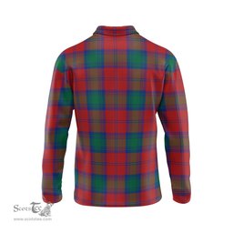 Scottish Auchinleck Clan Crest Tartan Polo Long Sleeve Plaid Polo Shirt