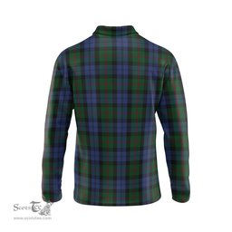Scottish Baird Clan Crest Tartan Polo Long Sleeve Plaid Polo Shirt