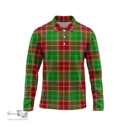Scottish Baxter Modern Tartan Long Sleeve Plaid Polo Shirt