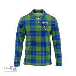 Scottish Barclay Hunting Ancient Clan Crest Tartan Polo Long Sleeve Plaid Polo Shirt