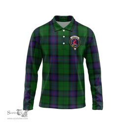 Scottish Armstrong Clan Crest Tartan Polo Long Sleeve Plaid Polo Shirt