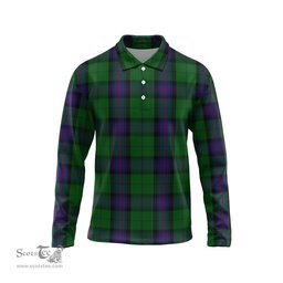 Scottish Armstrong Tartan Long Sleeve Plaid Polo Shirt