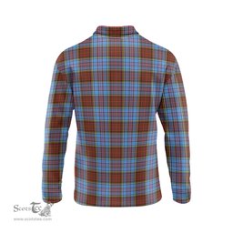 Scottish Anderson Modern Clan Crest Tartan Polo Long Sleeve Plaid Polo Shirt