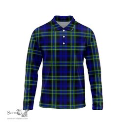 Scottish Arbuthnot Modern Tartan Long Sleeve Plaid Polo Shirt