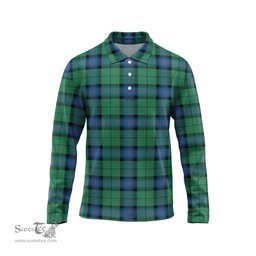 Scottish Armstrong Ancient Tartan Long Sleeve Plaid Polo Shirt
