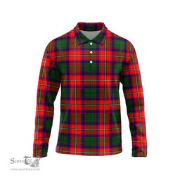 Scottish Belshes Tartan Long Sleeve Plaid Polo Shirt