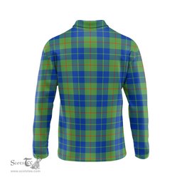 Scottish Barclay Hunting Ancient Tartan Long Sleeve Plaid Polo Shirt