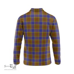 Scottish Balfour Modern Tartan Long Sleeve Plaid Polo Shirt