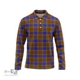 Scottish Balfour Modern Tartan Long Sleeve Plaid Polo Shirt