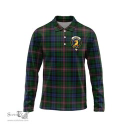 Scottish Allison Clan Crest Tartan Polo Long Sleeve Plaid Polo Shirt