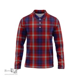 Scottish Ainslie Tartan Long Sleeve Plaid Polo Shirt