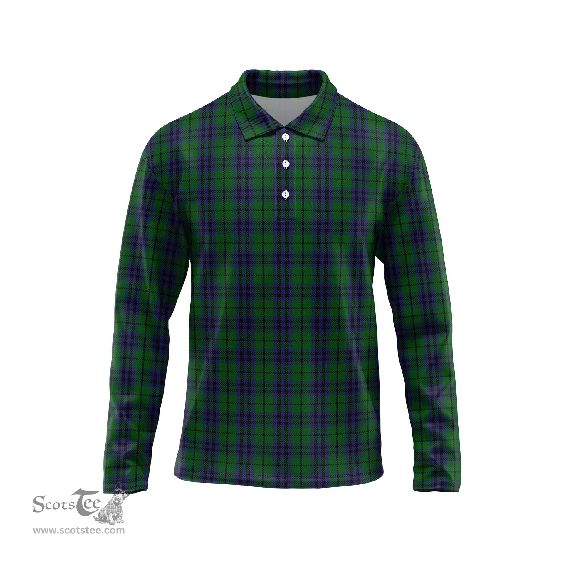 Scottish Austin Tartan Long Sleeve Plaid Polo Shirt