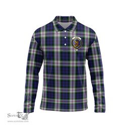 Scottish Baird Dress Clan Crest Tartan Polo Long Sleeve Plaid Polo Shirt