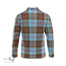 Scottish Anderson Ancient Clan Crest Tartan Polo Long Sleeve Plaid Polo Shirt