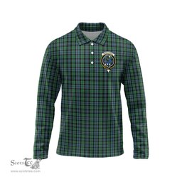 Scottish Arbuthnot Clan Crest Tartan Polo Long Sleeve Plaid Polo Shirt
