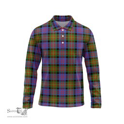 Scottish Carnegie Ancient Tartan Long Sleeve Plaid Polo Shirt