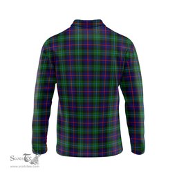 Scottish Campbell of Cawdor Modern Clan Crest Tartan Polo Long Sleeve Plaid Polo Shirt