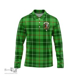 Scottish Boyle Clan Crest Tartan Polo Long Sleeve Plaid Polo Shirt