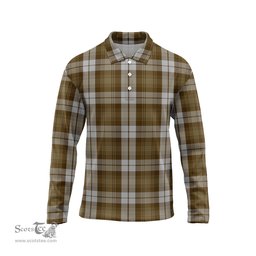 Scottish Baillie Dress Tartan Long Sleeve Plaid Polo Shirt