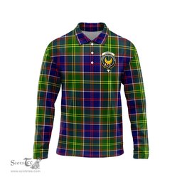 Scottish Arnott Clan Crest Tartan Polo Long Sleeve Plaid Polo Shirt