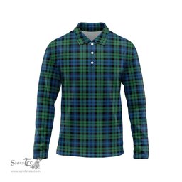 Scottish Campbell Ancient 02 Tartan Long Sleeve Plaid Polo Shirt