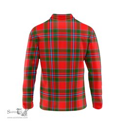 Scottish Butter Tartan Long Sleeve Plaid Polo Shirt