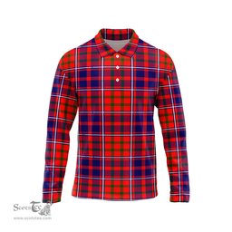 Scottish Cameron of Lochiel Modern Tartan Long Sleeve Plaid Polo Shirt