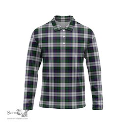 Scottish Campbell of Cawdor Dress Tartan Long Sleeve Plaid Polo Shirt