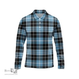 Scottish Clark Ancient Tartan Long Sleeve Plaid Polo Shirt