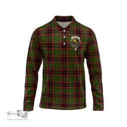 Scottish Buchan Modern Clan Crest Tartan Polo Long Sleeve Plaid Polo Shirt